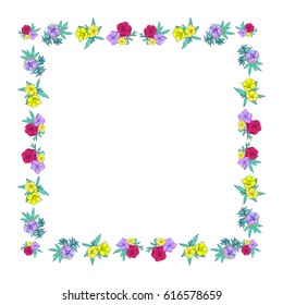 Square floral frame