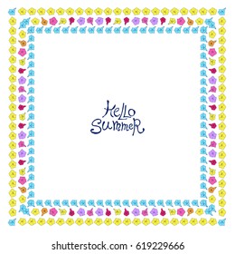 Square floral frame