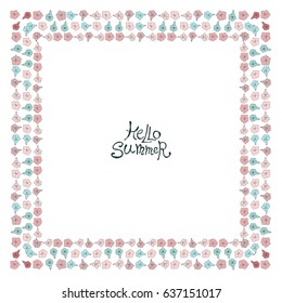 Square floral frame