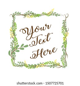 Square floral frame can you use for wedding card, greeting card, decoration, logo, tempelate and more