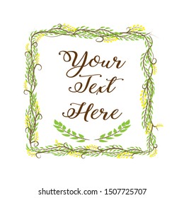 Square floral frame can you use for wedding card, greeting card, decoration, logo, tempelate and more