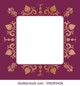 Square Floral Frame Purple