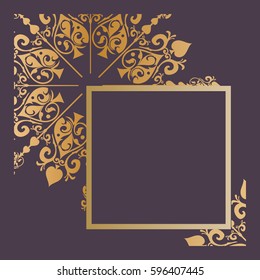 Square Floral Gold Frame