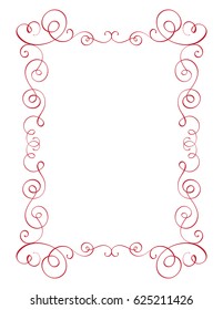 square flourish calligraphy vintage frame. Illustration vector hand drawn EPS 10