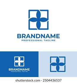 Logotipo cuadrado de la flor, conveniente para cualquier negocio