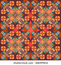 Square flower pattern symmetrical - Bright background -  Seamless.