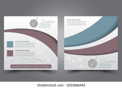 Square flyer design. A cover for brochure.  Website or advertisement banner template. Vector illustration. 
