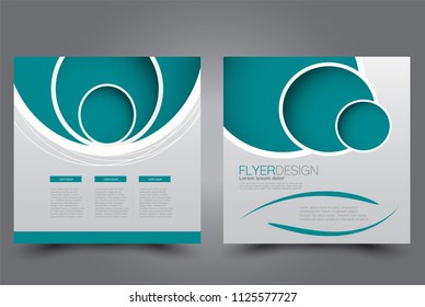 Square flyer design. A cover for brochure.  Website or advertisement banner template. Vector illustration. Green color.