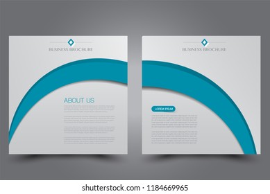 Square flyer design. A cover for brochure.  Website or advertisement banner template. Vector illustration. Blue color.