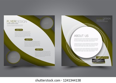 Square flyer design. A cover for brochure.  Website or advertisement banner template. Vector illustration. Black and green color.