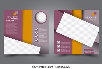 Square flyer design. A cover for brochure.  Website or advertisement banner template. Vector illustration.