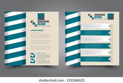 Square flyer design. A cover for brochure.  Website or advertisement banner template. Vector illustration. Blue color.