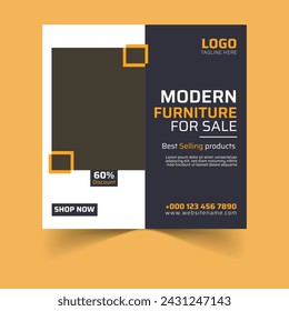 square flyer for modern furniture layout for a social networking post