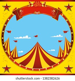 un volante cuadrado sobre el tema del circo para usted