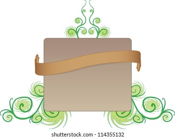 Square Flyer With Ornaments and Ribbon