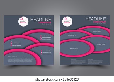 Square flyer template. Brochure design. Annual report poster. Leaflet cover. For business and education. Vector illustration. Green and grey color.