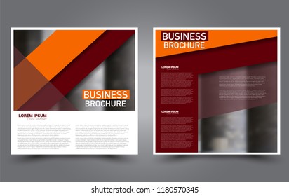 Square flyer template. Simple brochure design. Poster for business, education, advertisement, banner, ad banner. Vector illustration. Red and orange color.