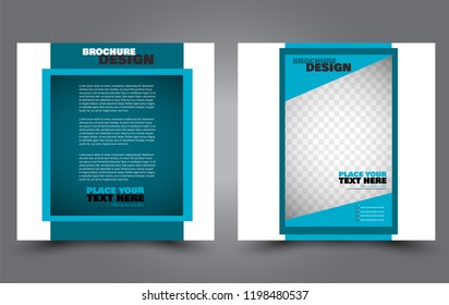 Square flyer template. Simple brochure design. Poster for business, education, advertisement, banner, ad banner. Blue color. Vector illustration.