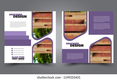Square flyer template. Simple brochure design. Poster for business, education, advertisement, banner, ad banner. Purple color. Vector illustration.