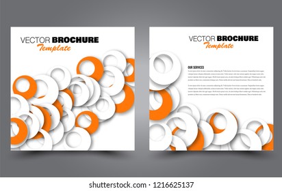 Square flyer template. Simple brochure design. Poster for business, education, advertisement, banner, ad banner. Orange color. Vector illustration.