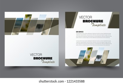 Square flyer template. Simple brochure design. Poster for business, education, advertisement, banner, ad banner. Green color. Vector illustration.