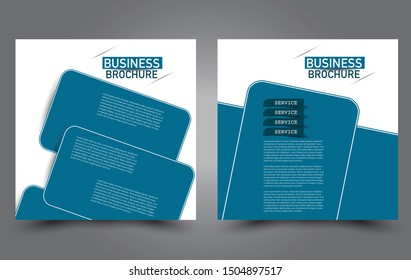 Square flyer template. Simple brochure design. Poster for business, education, advertisement, banner, ad banner. Vector illustration.Blue color.