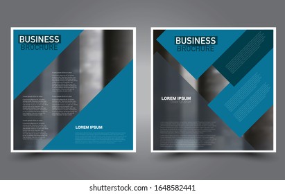 Vierkantflyer-Vorlage. Einfaches Broschürendesign. Poster für Unternehmen, Bildung, Werbung, Banner und Banner. Blau. Vektorillustration.
