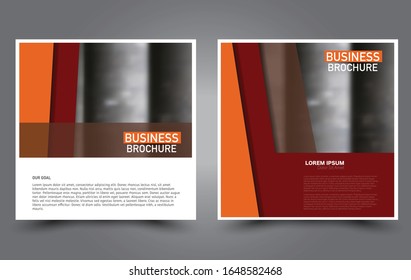 Square flyer template. Simple brochure design. Poster for business, education, advertisement, banner, ad banner. Red and orange color. Vector illustration.
