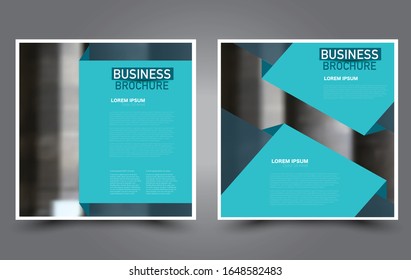 Plantilla de volante cuadrado. Diseño sencillo de folleto. Afiche para negocios, educación, publicidad, banner y banner. Color azul. Ilustración vectorial.