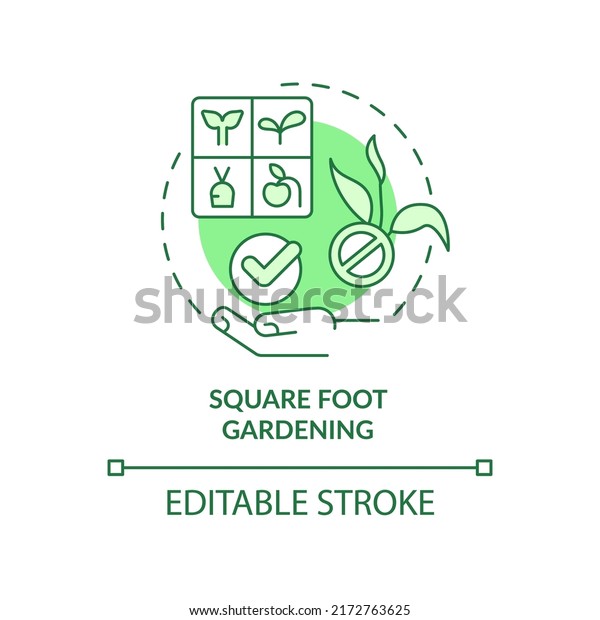 Square foot gardening green concept icon. Divide\
into small parts. Gardening method abstract idea thin line\
illustration. Isolated outline drawing. Editable stroke. Arial,\
Myriad Pro-Bold fonts\
used