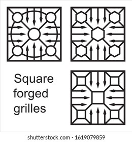 Square forged gratings for blacksmithing