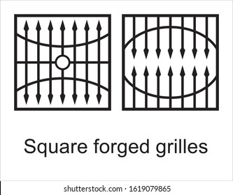 Square forged gratings for blacksmithing