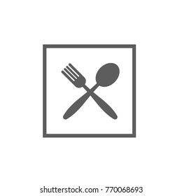 Square Fork and Spoon Logo Icon