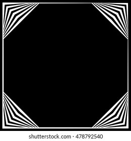 Square format geometric frame, border element with decoration at corners