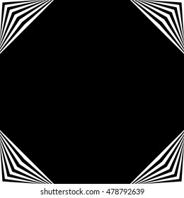 Square format geometric frame, border element with decoration at corners