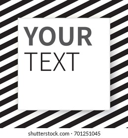 Square Format paper design vector with text, slanting lines and shadow