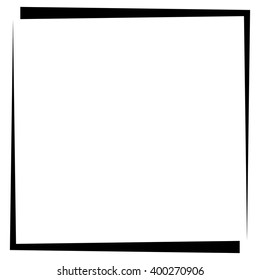 Square format photo frame, photo border - Simple contour lines frame, border with blank space
