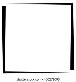 Square format photo frame, photo border - Simple contour lines frame, border with blank space