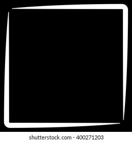 Square format photo frame, photo border - Simple contour lines frame, border with blank space