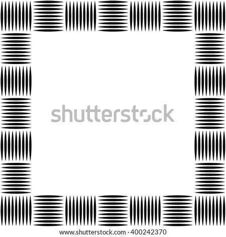 Square format photo, picture frame with mosaic of lines. Artistic, textured frame with squarish empty space