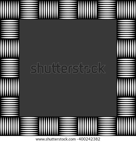 Square format photo, picture frame with mosaic of lines. Artistic, textured frame with squarish empty space