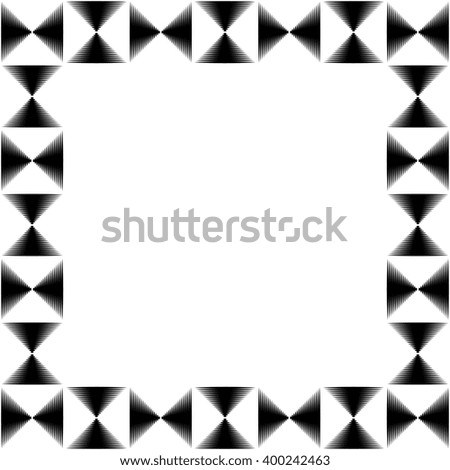 Square format photo, picture frame with mosaic of lines. Artistic, textured frame with squarish empty space