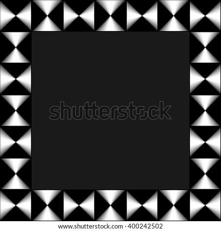Square format photo, picture frame with mosaic of lines. Artistic, textured frame with squarish empty space