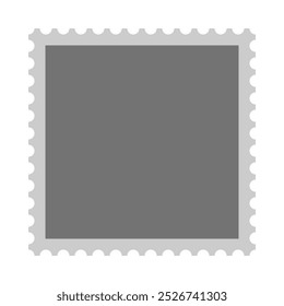 Square format postage stamp vector frame with perforated edges