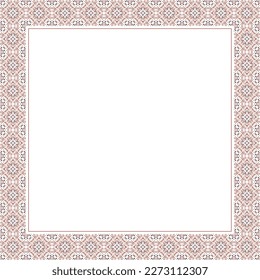 Square frame with abstract ornament on white background. Decorative element.
