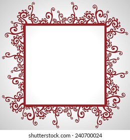 square frame with abstracts floral border