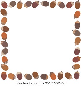 A square frame of an acorn wearing a cute hat 1