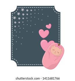 square frame and baby sheltered