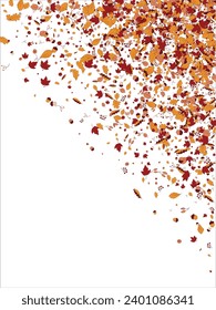 Square frame Background material designed with autumn leaves, branches, berries, fruits, mushroom. Vector illustration