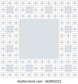 Square frame background. Ornament looks like perforated square holes in a paper.